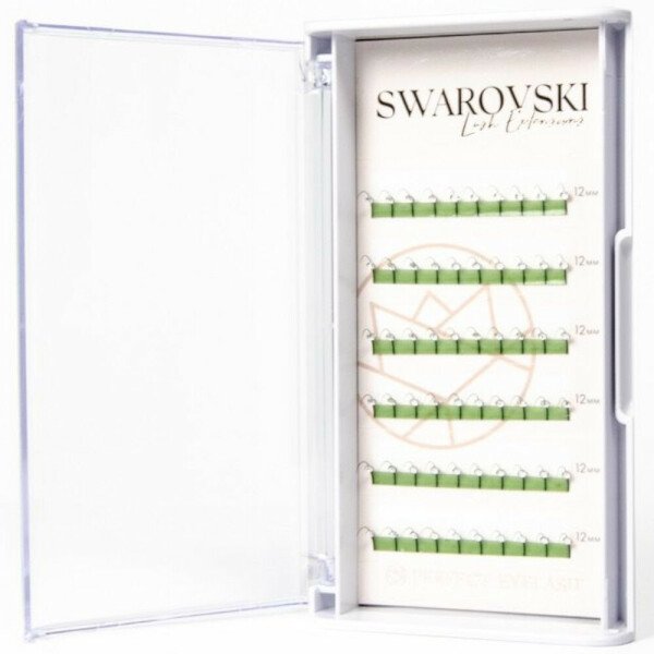 PE COSMETICS Real Swarovski Lashes D Curl 0,15 12mm 6 Lines (Skropstas ar swarowski)