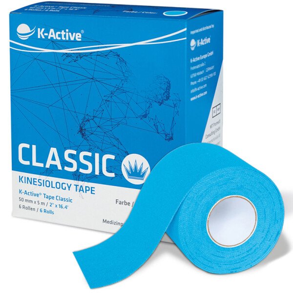 K-ACTIVE Classic Blue 5cm x 5m 6rolls (kinezioloģiskais teips)
