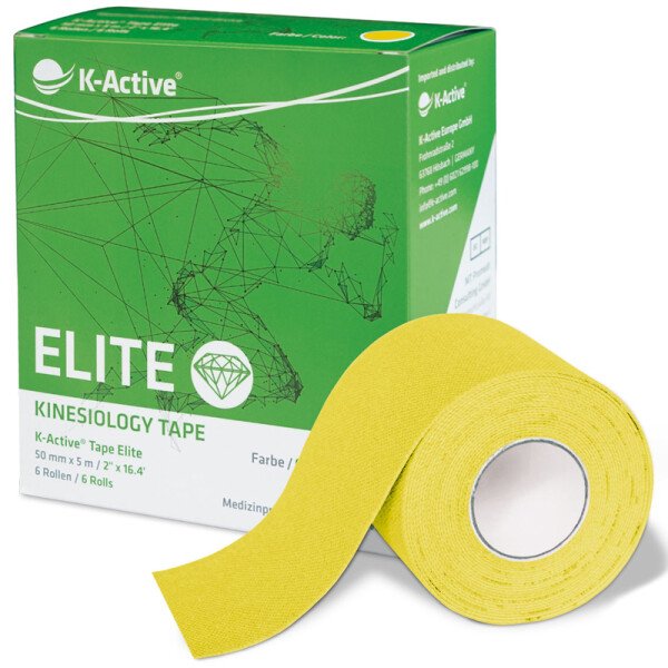 K-ACTIVE Elite Yellow 5cm x 5m 6rolls (kinezioloģiskais teips)