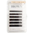 PE COSMETICS Dark Brown Silk C Curl Mix 0,15 Long Length 6 Lines (klasiskās skropstas)