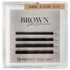 PE COSMETICS Dark Brown Silk D Curl Mix 0,10 Short Length 4 Lines (klasiskās skropstas)