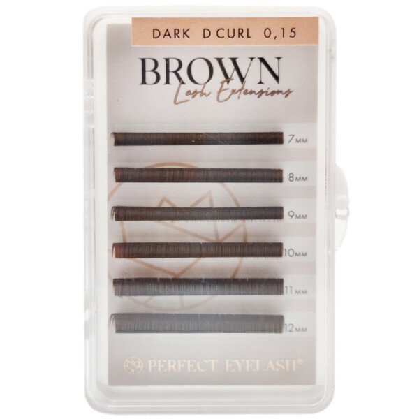 PE COSMETICS Dark Brown Silk D Curl Mix 0,15 Long Length 6 Lines (klasiskās skropstas)