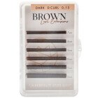 PE COSMETICS Dark Brown Silk D Curl Mix 0,15 Long Length 6 Lines (klasiskās skropstas)